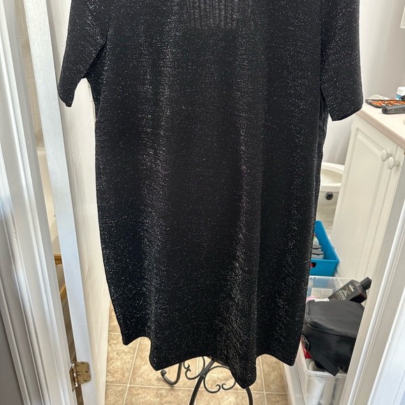 Black Sparkly T-Shirt Dress - Picture 4 of 10